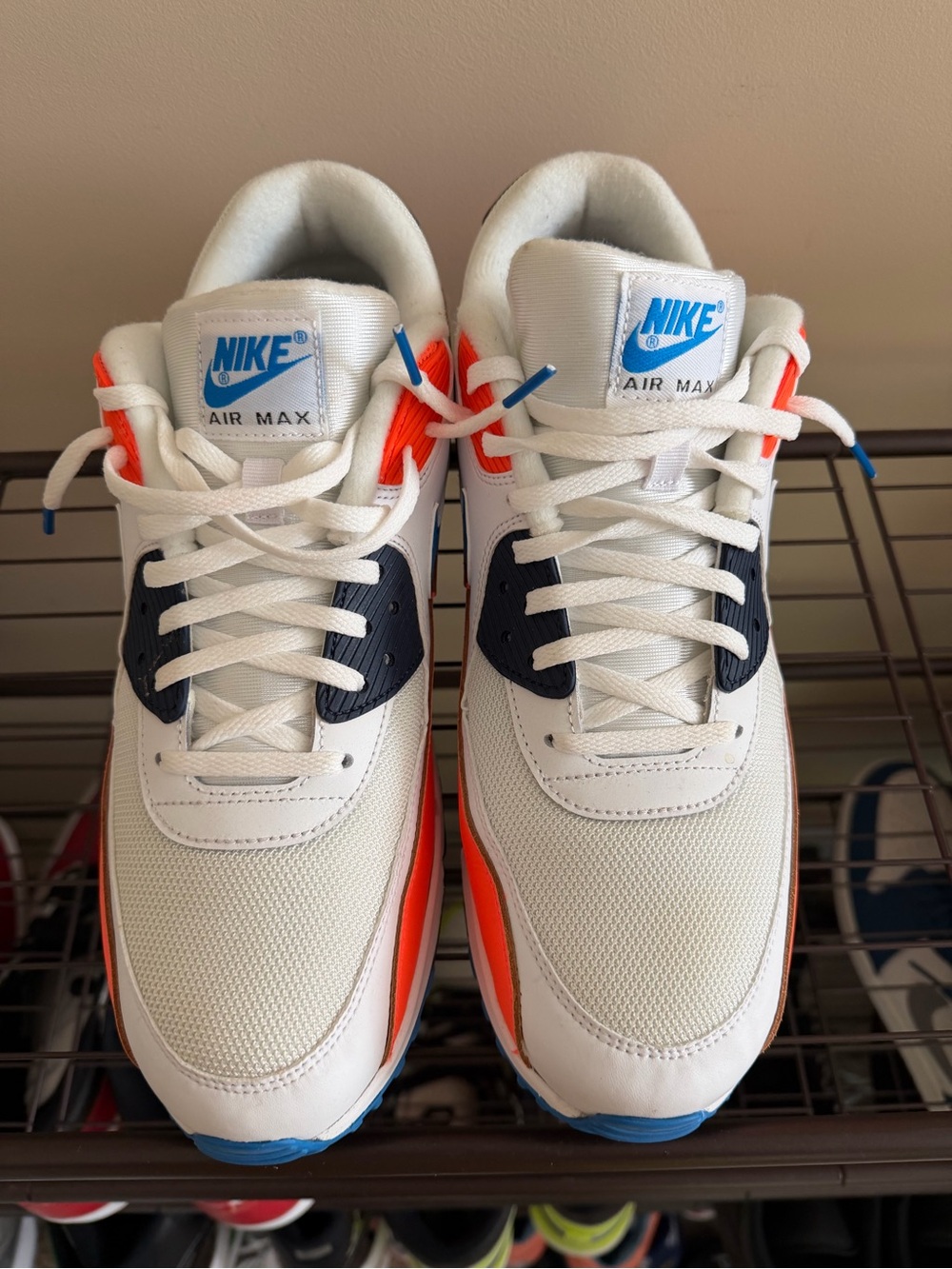 Nike Air Max 90 White / Orange / Blue – Men’s Size 13
